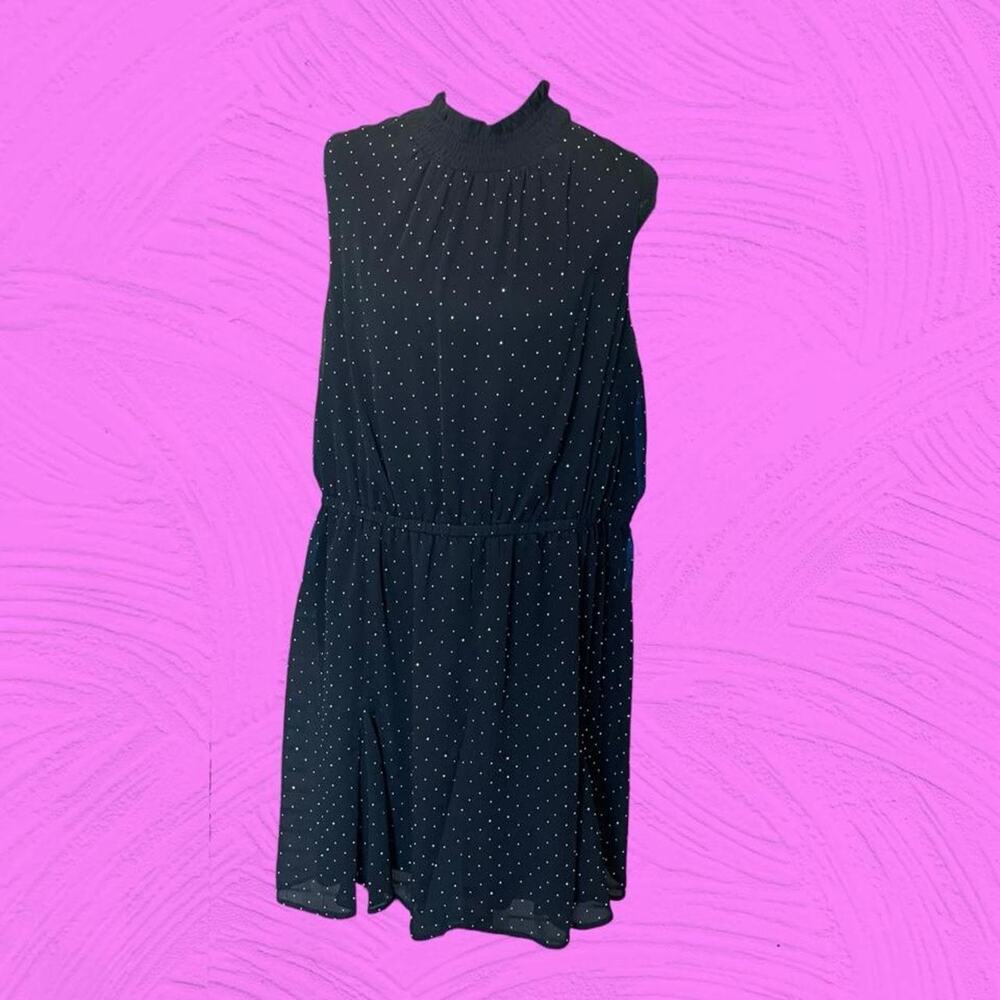 Black mini dress with rhinestones